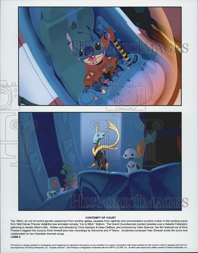 Press Photo Stitch and Grand Councilwoman Characters in "Lilo & Stitch" - Historic Images