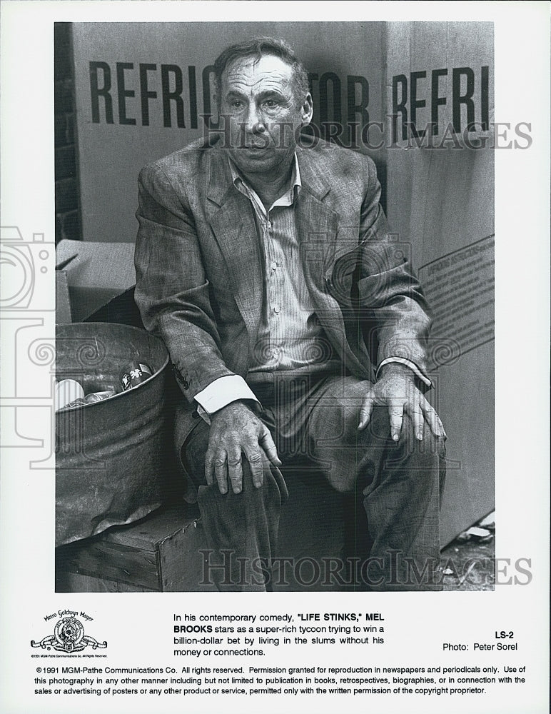 1991 Press Photo Mel Brooks in "Life Stinks" - Historic Images