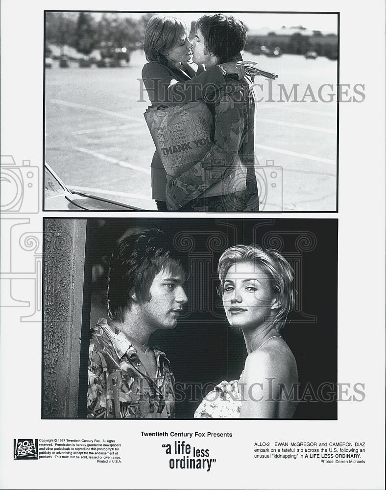 1997 Press Photo Ewan McGregor and Cameron Diaz in &quot;A Life Less Ordinary&quot; - Historic Images