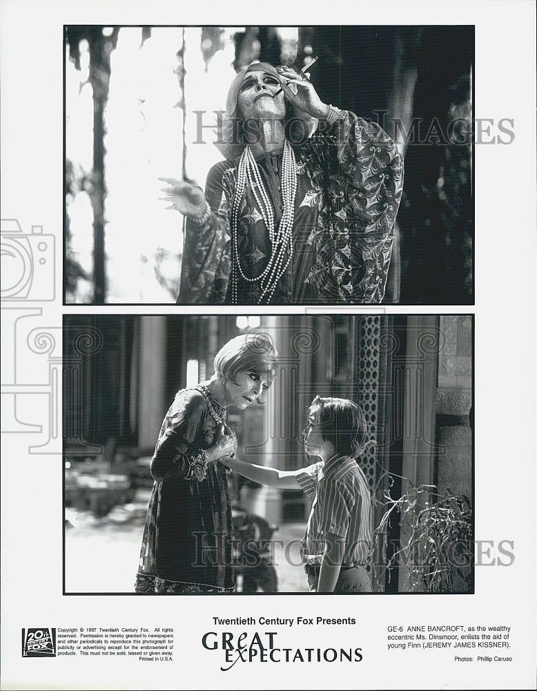 1997 Press Photo Jeremy James Kissner, Anne Bancroft &quot;Great Expectations&quot; - Historic Images