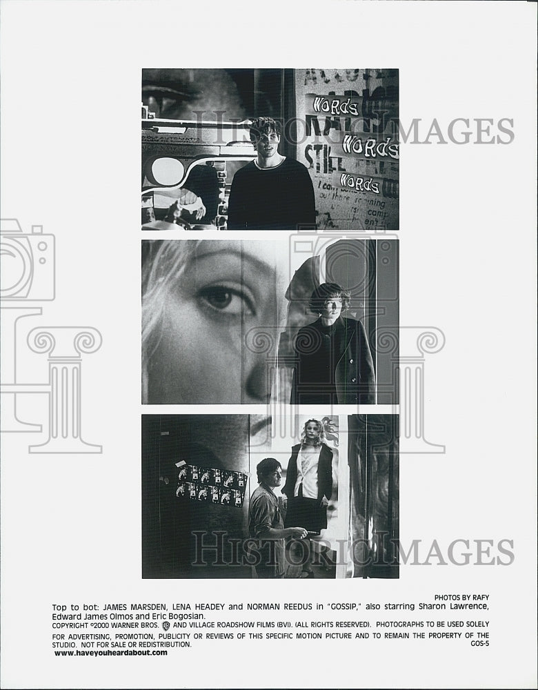 2000 Press Photo &quot; Gossip&quot; James Marsden,Lena Headey,Norman Reedus - Historic Images