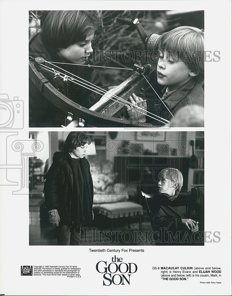 1993 Press Photo "The Good Son" Macaulay Culkin & Elijah Wood - DFPG68043 - Historic Images