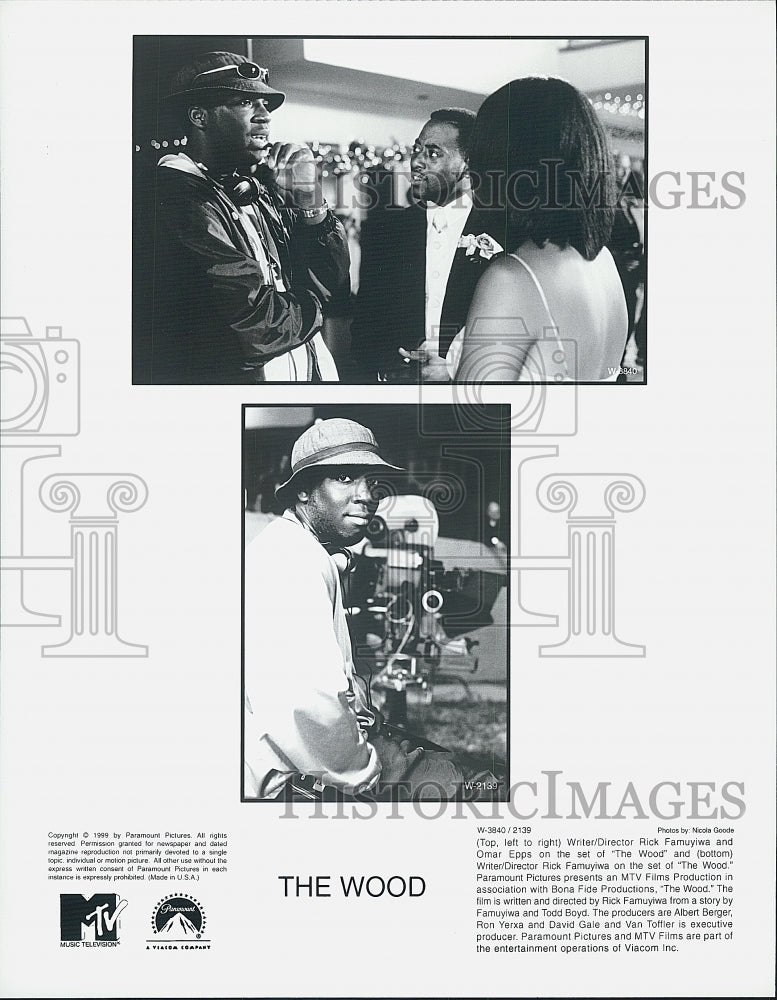 1999 Press Photo  &quot;The Wood&quot;  Omar Epps, writer/director  Rick Fumuyiwa - Historic Images