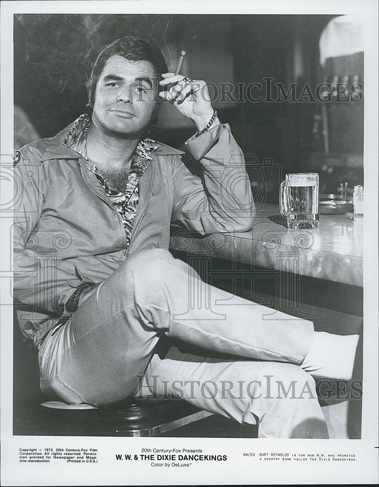 1975 Press Photo Burt Reynolds "W. W. & The Dixie Dancekings" - Historic Images