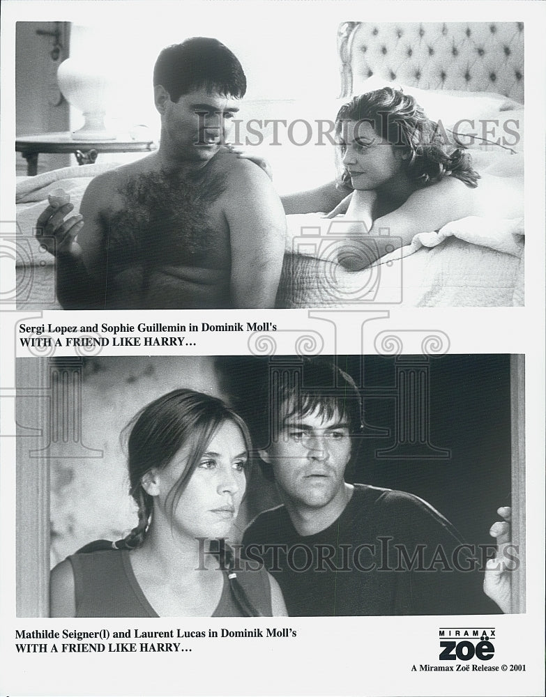 2001 Press Photo Sergi Lopez, Sophie Guillemin "With A Friend Like Harry..." - Historic Images