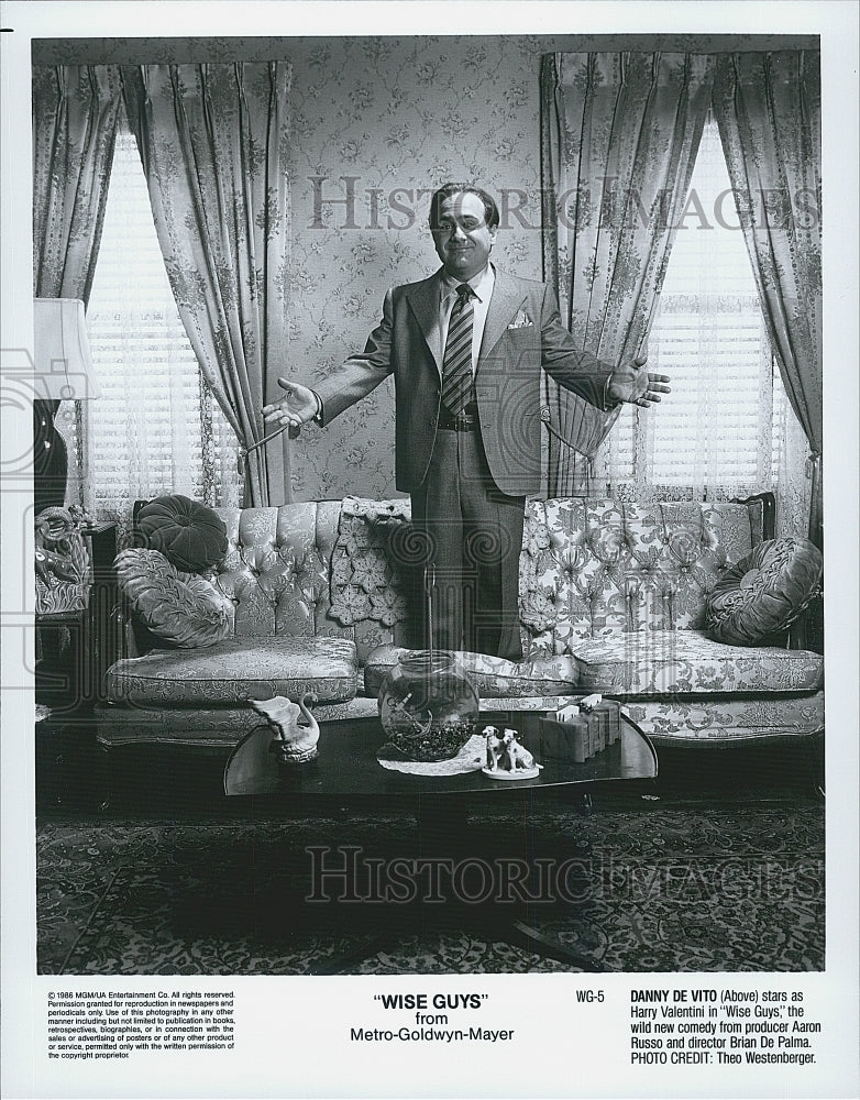 1986 Press Photo "Wise Guys" starring Danny De Vito - Historic Images