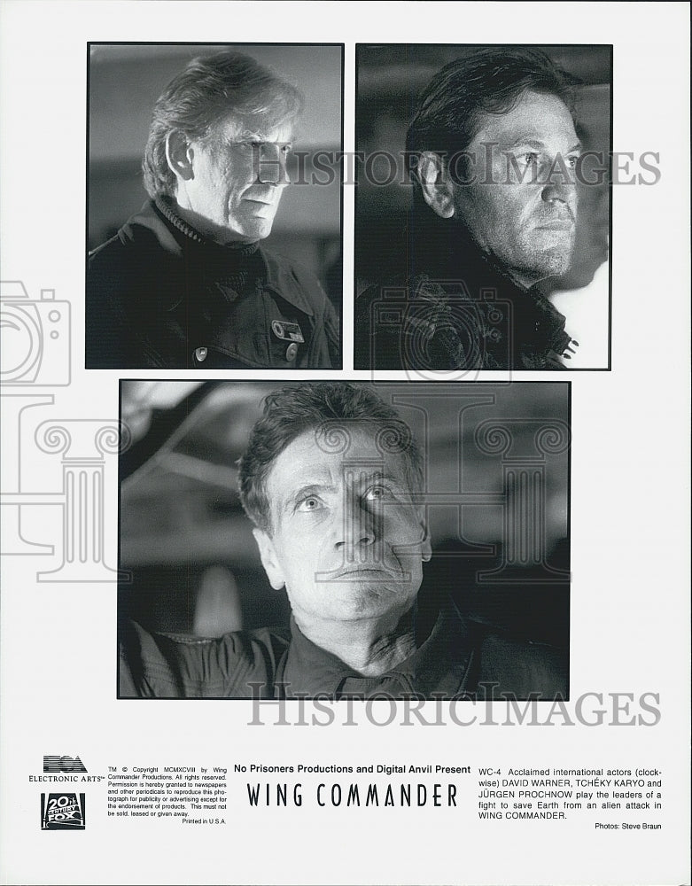 1999 Press Photo David Warner, T. Karyo, J. Prochnow &quot;Wing Commander&quot; - Historic Images