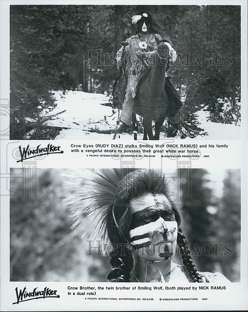 1980 Press Photo  "Windwalker" Rudy Diaz & Nick Ramus - Historic Images