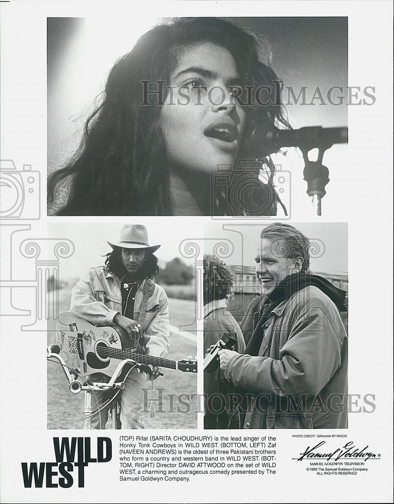 1992 Press Photo Choudhury, Andrews and Attwood in &quot;Wild West&quot; - Historic Images