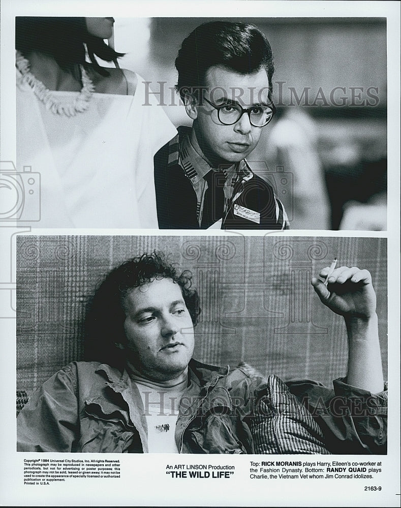 1984 Press Photo Actors Rick Moranis Randy Quaid In "The Wild Life" - DFPG68763 - Historic Images