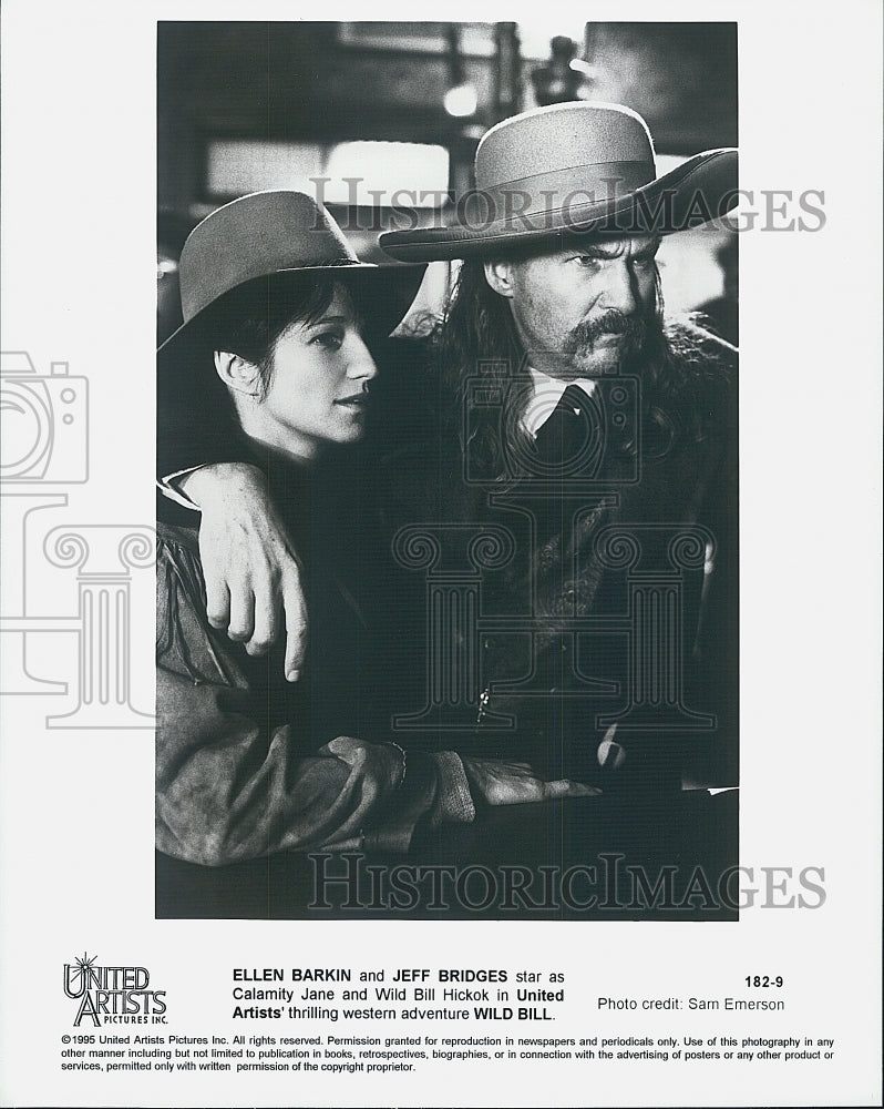 1995 Press Photo &quot;Wild Bill&quot; starring Jeff Bridges &amp; Ellen Barkin - Historic Images