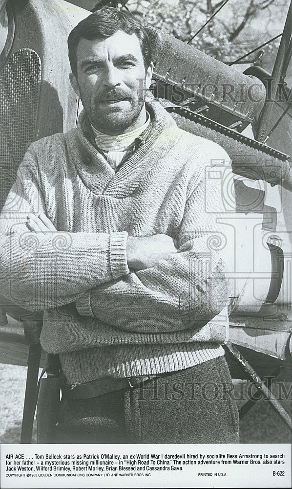1983 Press Photo  "High Road to China" starring Tom Selleck - Historic Images