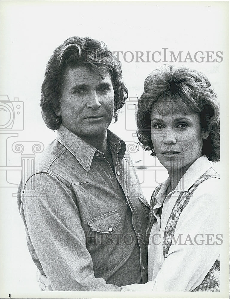 1985 Press Photo &quot;Highway to Heaven&quot; Michael Landon &amp; Robin Deardon - Historic Images