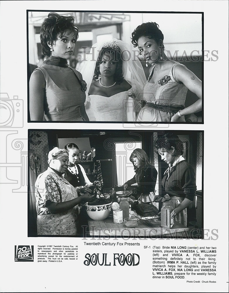 1997 Press Photo "Soul Food"Nia Long,Vanessa Williams,Vivica A Fox,Irma Hall - Historic Images