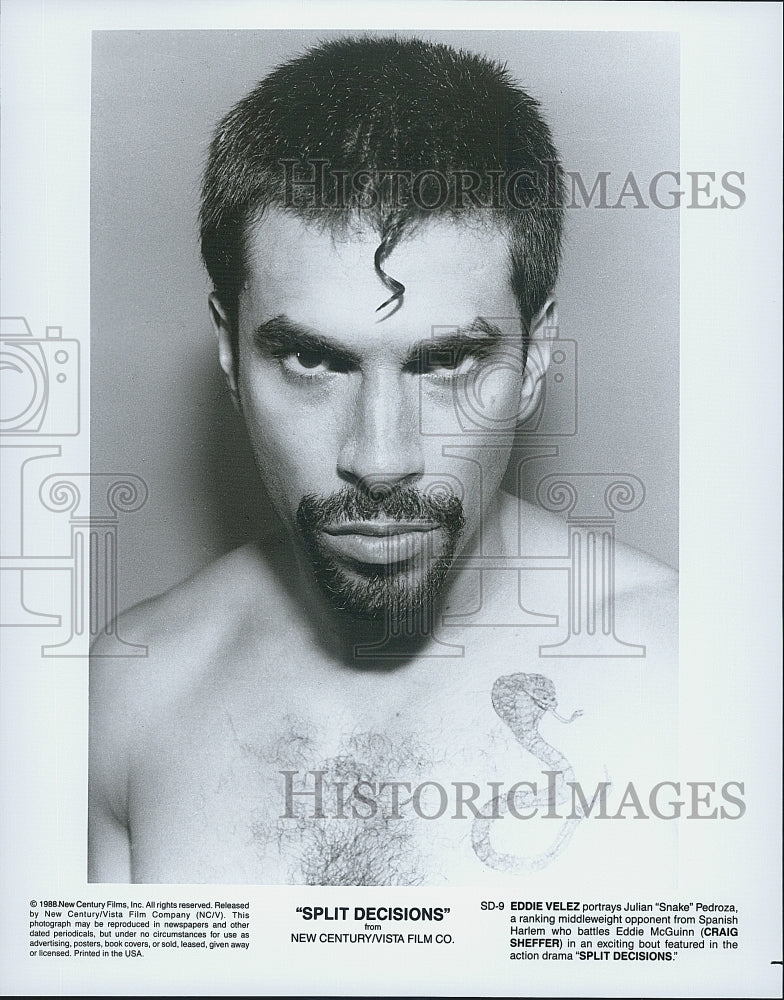 1988 Press Photo &quot;Split Decisions&quot; starring Eddie Velez - Historic Images