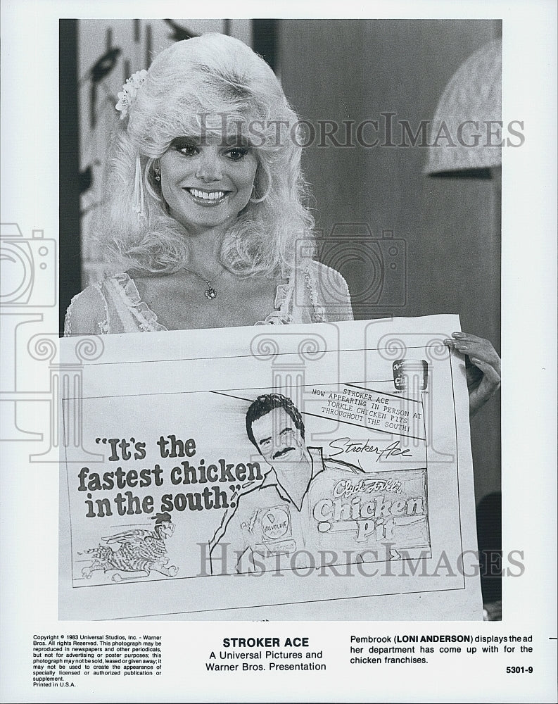 1983 Press Photo Loni Anderson &quot;Stroker Ace&quot; - Historic Images