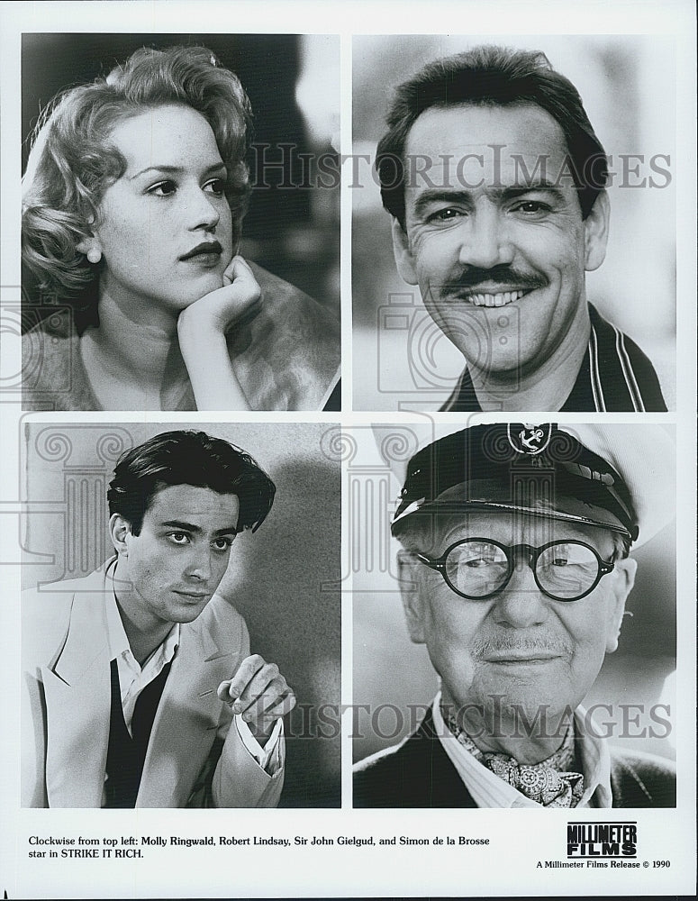 1990 Press Photo Molly Ringwald, Robert Lindsay &quot;Strike It Rich&quot; - Historic Images