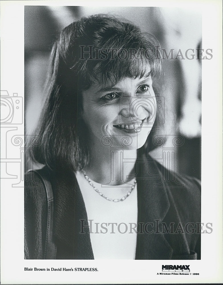 1990 Press Photo Actress Blair Brown in "Strapless" - Historic Images