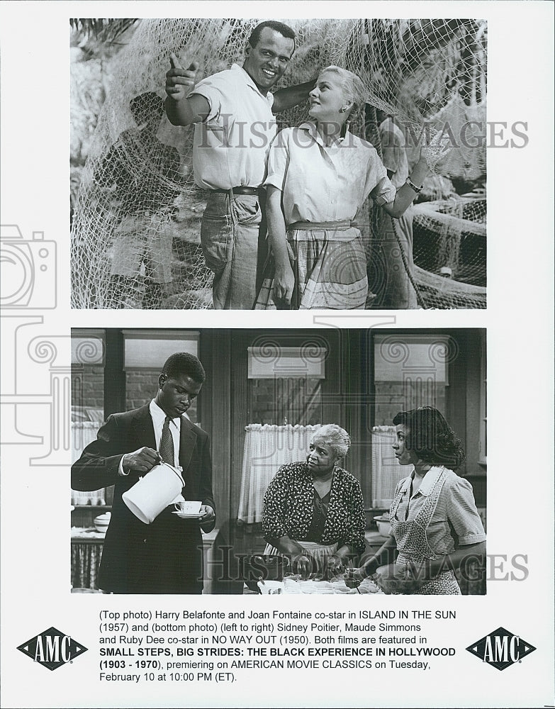 1957 Press Photo Scenes From Island In The Sun & Small Steps Big Strides - Historic Images