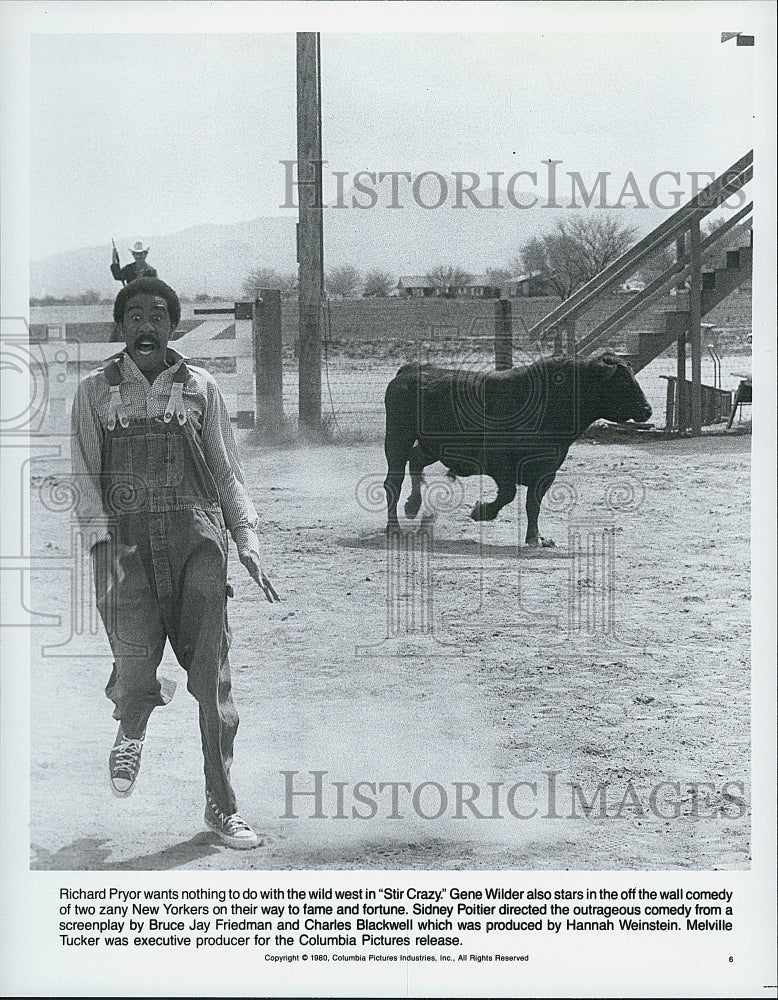 1980 Press Photo Richard Pryor In Movie &quot;Stir Crazy&quot; - Historic Images