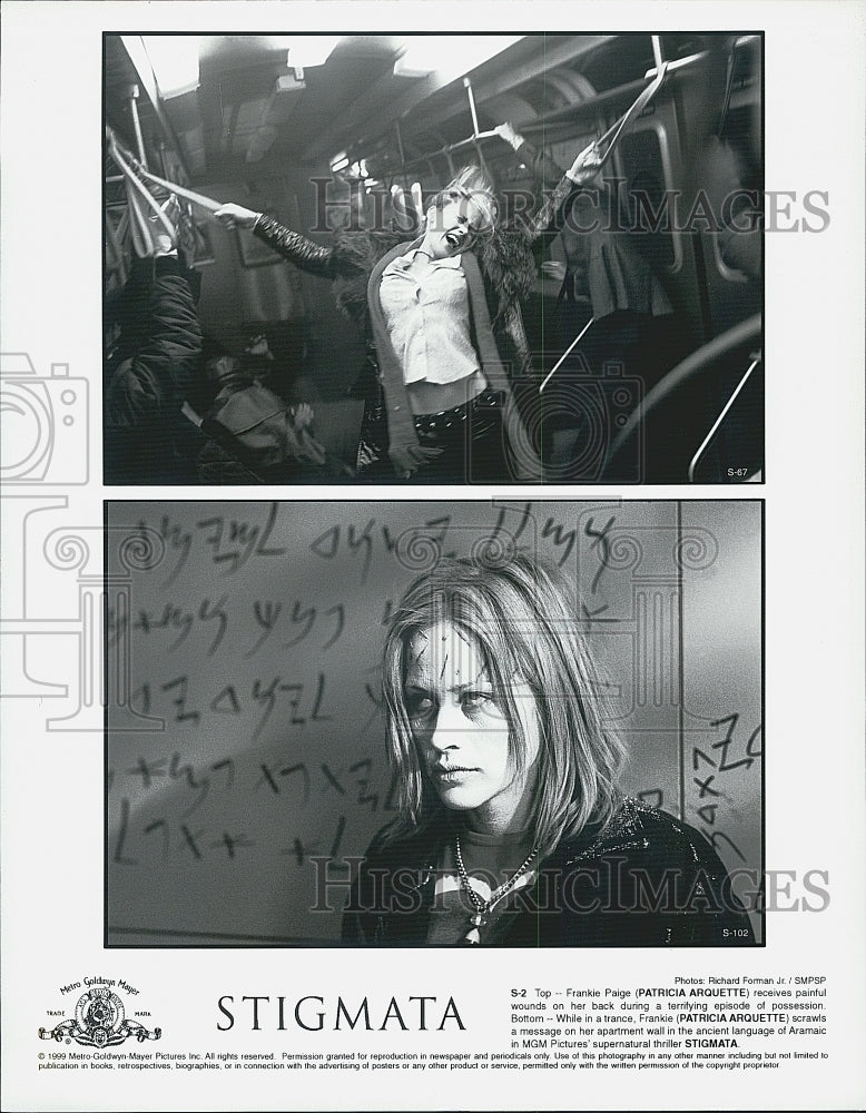 1999 Press Photo Patricia Arquette In Movie "Stigmata" - Historic Images