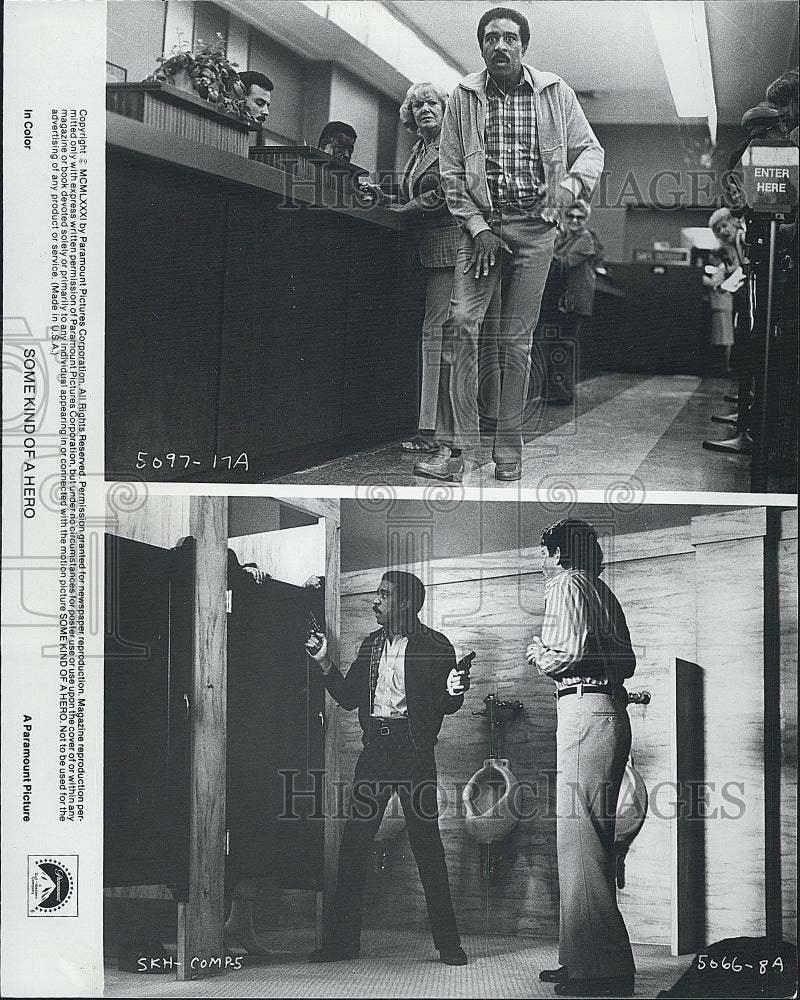 1981 Press Photo Richard Pryor, Matt Clark, Martin Azarow In &quot;Some Kind Of Hero&quot; - Historic Images