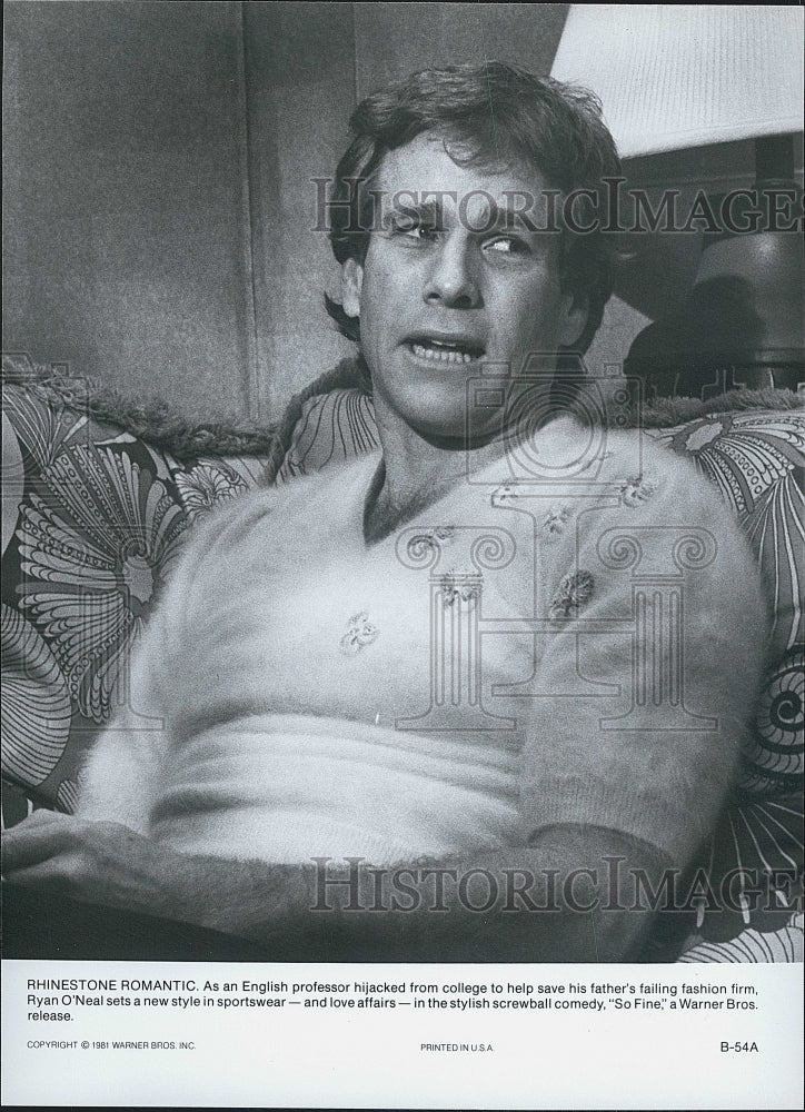 1981 Press Photo Ryan O'Neal in the film "So Fine" - Historic Images