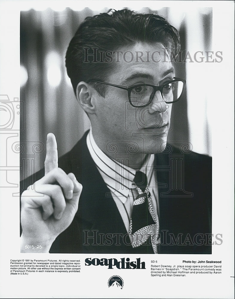 1991 Press Photo Robert Downey Jr. in &quot;Soapdish&quot; - DFPG70145 - Historic Images