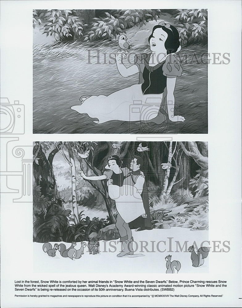 1987 Press Photo Animated film &quot;Snow White &amp; the Seven Dwarfs&quot; - Historic Images