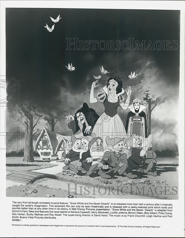 1987 Press Photo "Snow White & the Seven Dwarfs" Animated film - Historic Images