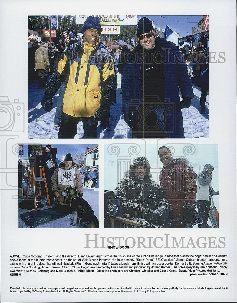 2002 Press Photo &quot;Snow Dogs&quot;Cuba Gooding Jr,Dir Brian levant,James Coburn - Historic Images