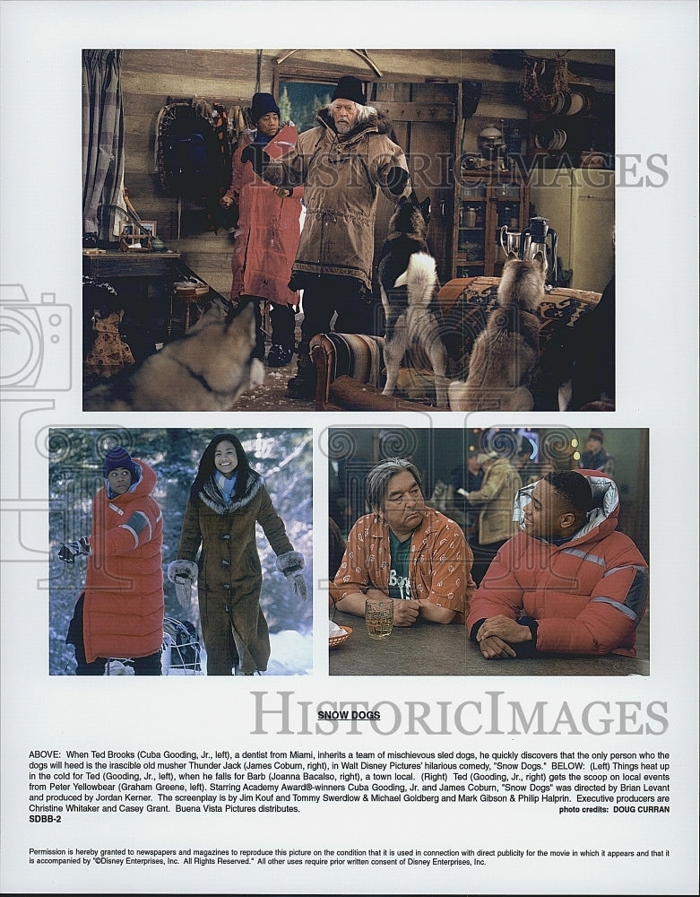 2002 Press Photo &quot;Snow Dogs&quot;Cuba Gooding Jr,James Coburn,G Greene,J Bacalso - Historic Images