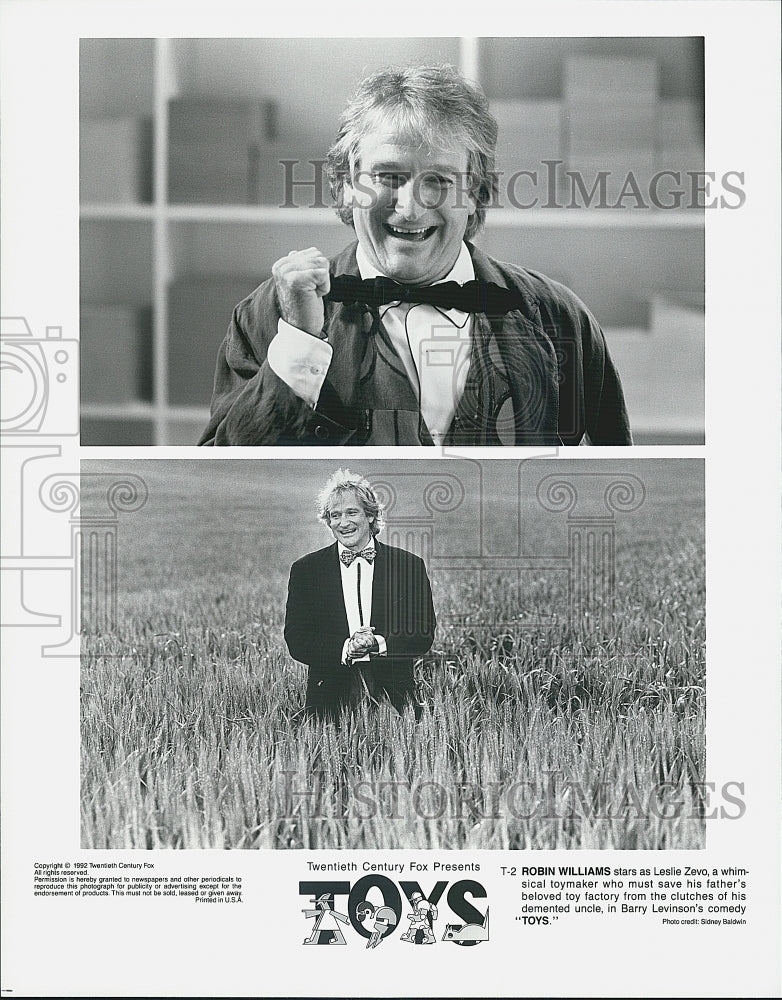 1992 Press Photo Actor Robin Williams Starring In Fantasy Comedy Film "Toys" - Historic Images