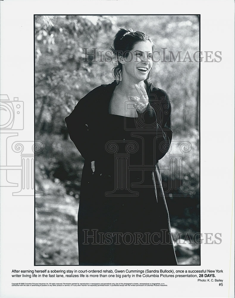 2000 Press Photo Actress Sandra Bullock Starring In Drama Film &quot;28 Days&quot; - Historic Images