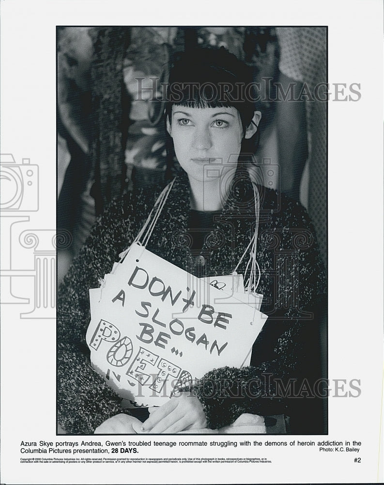 2000 Press Photo Actress Azura Skye Starring In Drama Film "28 Days" - Historic Images