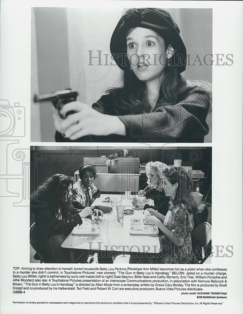 1992 Press Photo "The Gun In Betty Lou's Handbag"Penelope Ann Miller,G Mayron - Historic Images