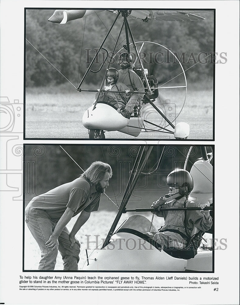1996 Press Photo "Fly Away Home"  Anna Paquin,Jeff Daniels, - Historic Images