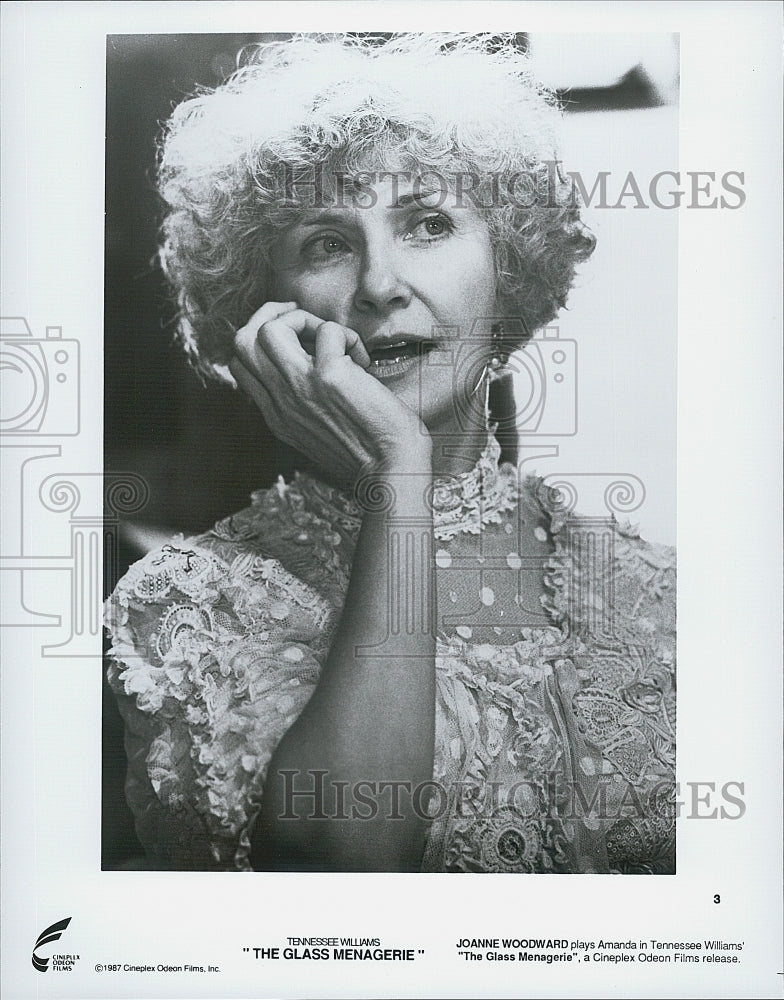 1987 Press Photo &quot;The Glass Menagerie&quot; starring Joanne Woodward - Historic Images