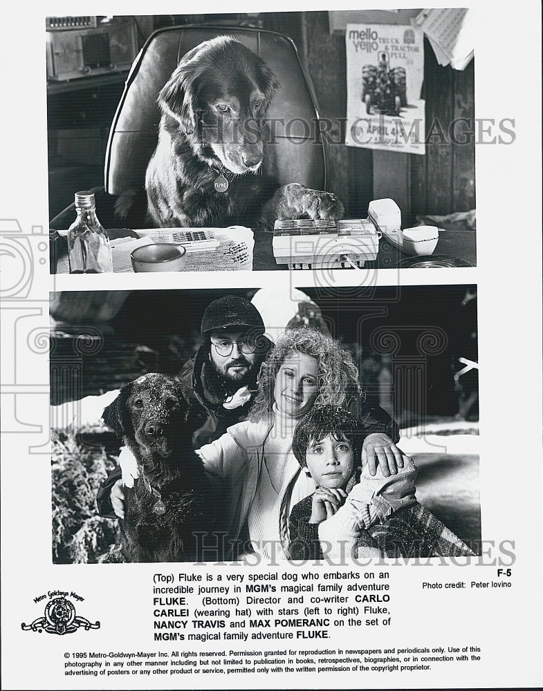 1995 Press Photo Director Carlo Carlei On Set Of Family &quot;Fluke&quot; With Cast - Historic Images