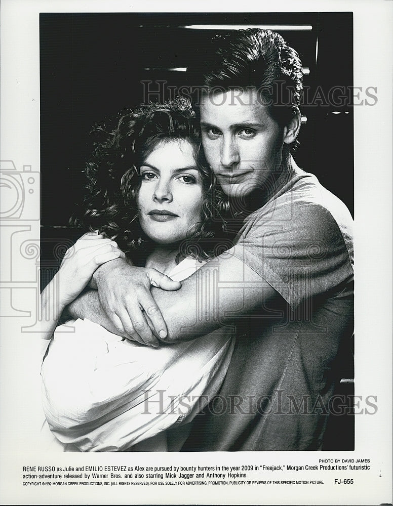 1997 Press Photo  &quot;Freejack&quot; starring Rene Russo,Emilio Estevez - Historic Images