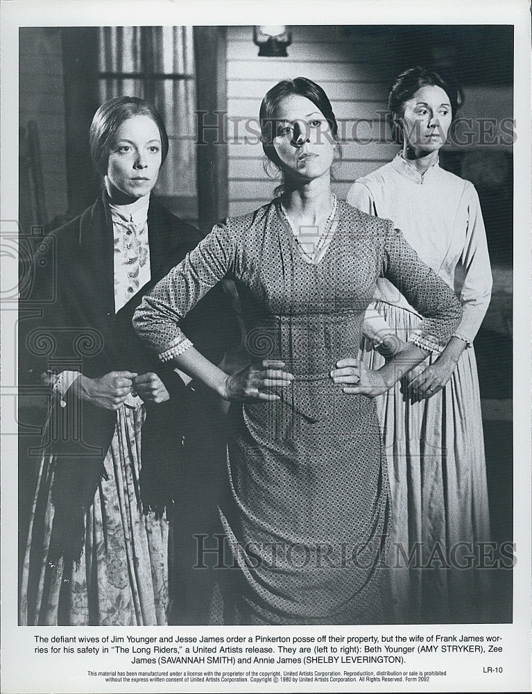 1980 Press Photo &quot;The Long Riders&quot; Amy Stryker,Savannah Smith,S Leverington - Historic Images