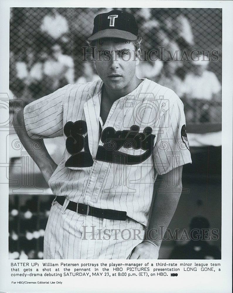 1987 Press Photo Actor William Petersen Starring In Baseball Film &quot;Long Gone&quot; - Historic Images