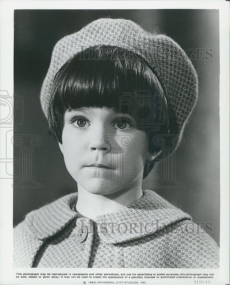 1980 Press Photo Child Actress Sara Stimson Stars In Film &quot;Little Miss Marker&quot; - Historic Images