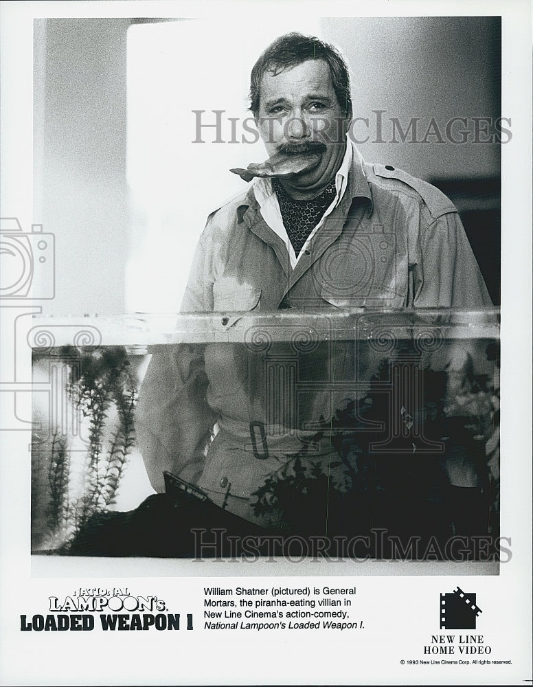 1993 Press Photo  "Natl Lampoon's Loaded Weapon I" William Shatner - Historic Images