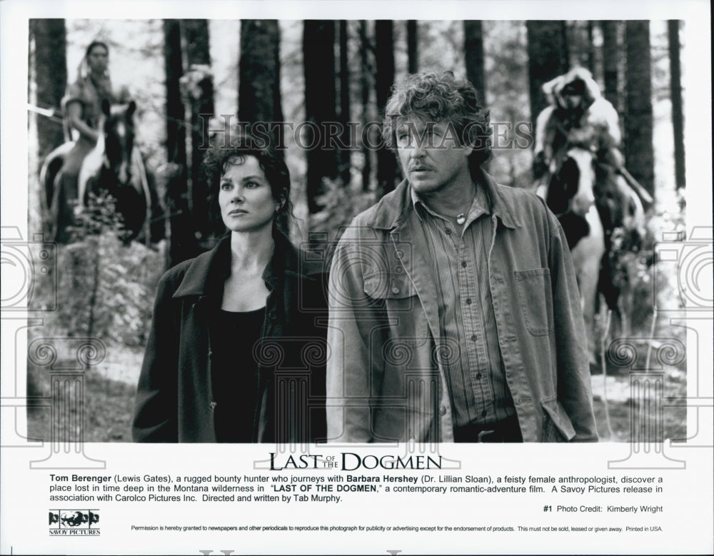 1995 Press Photo Tom Berenger, Barbara Hershey "Last of the Dogmen" - Historic Images