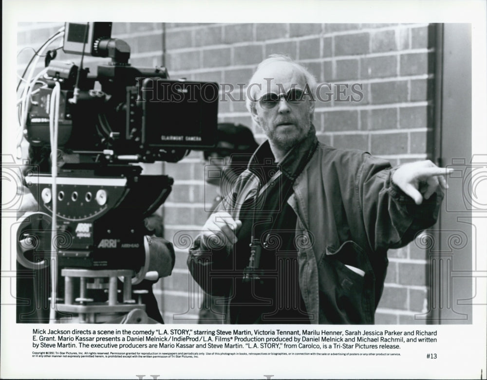 1991 Director Mick Jackson on &quot;L.A. Story&quot; Film Set-Historic Images