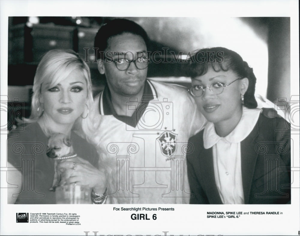 1996 Press Photo Madonna, Spike Lee, and Theresa Randle Star in &quot;Girl 6&quot; - Historic Images