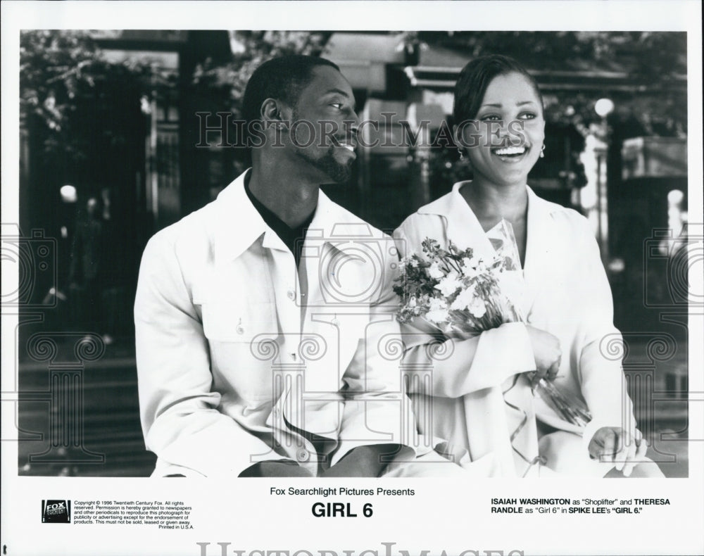 1996 Press Photo Isaiah Washington &amp; Theresa Randle in Spike Lee&#39;s &quot;Girl 6&quot; - Historic Images