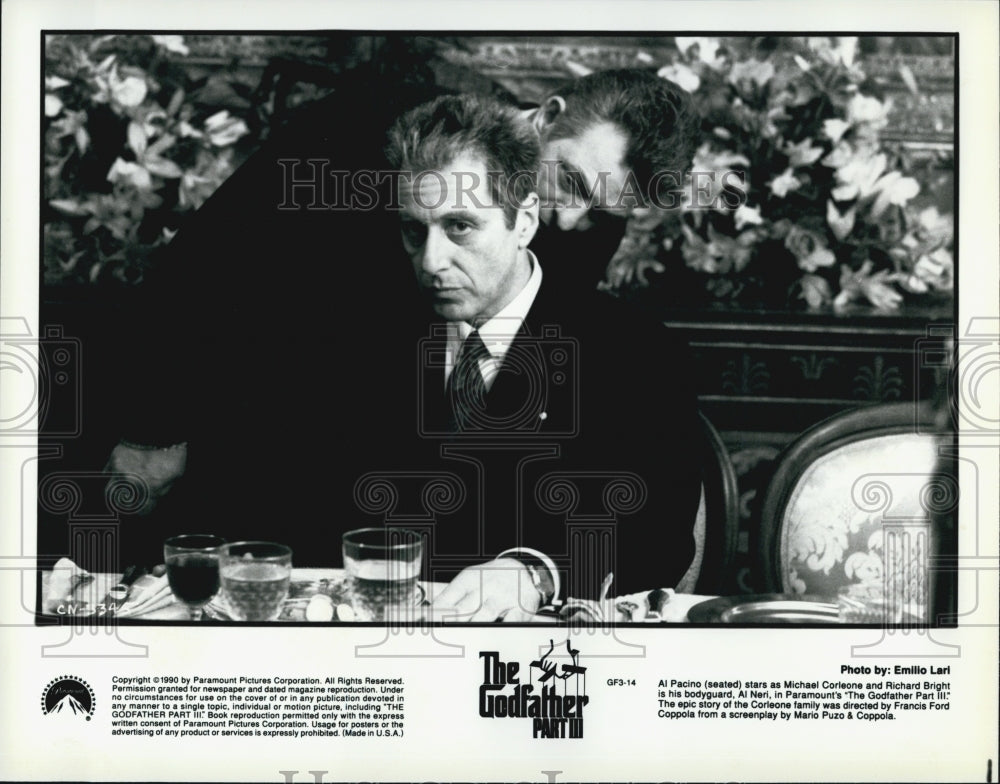 1990 Press Photo Al Pacino "The Godfather Part III" - DFPG73265 - Historic Images