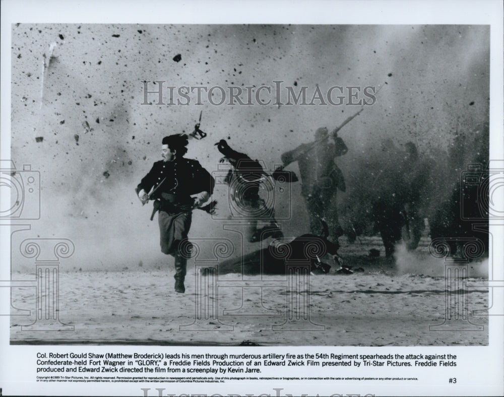 1989 Press Photo "Glory" J Kennedy,Denzel Washington,Morgan Freeman - DFPG73989 - Historic Images